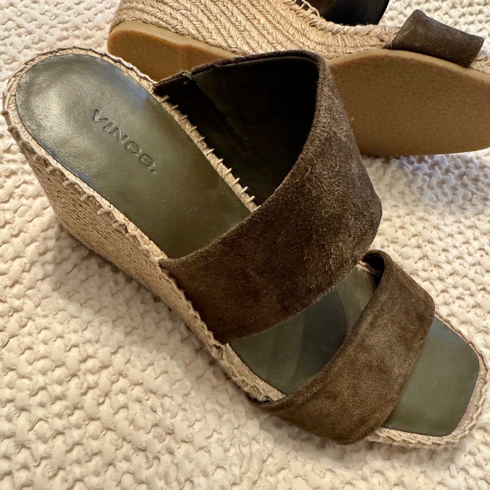 NEW Vince  Suede Wedge Espadrille